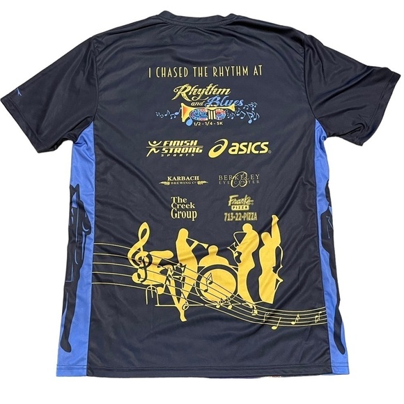 Rhythm and Blues - Houston 5K Run - Finish Strong Men's Athletic Shirt - Sz XXL - Picture 2 of 15